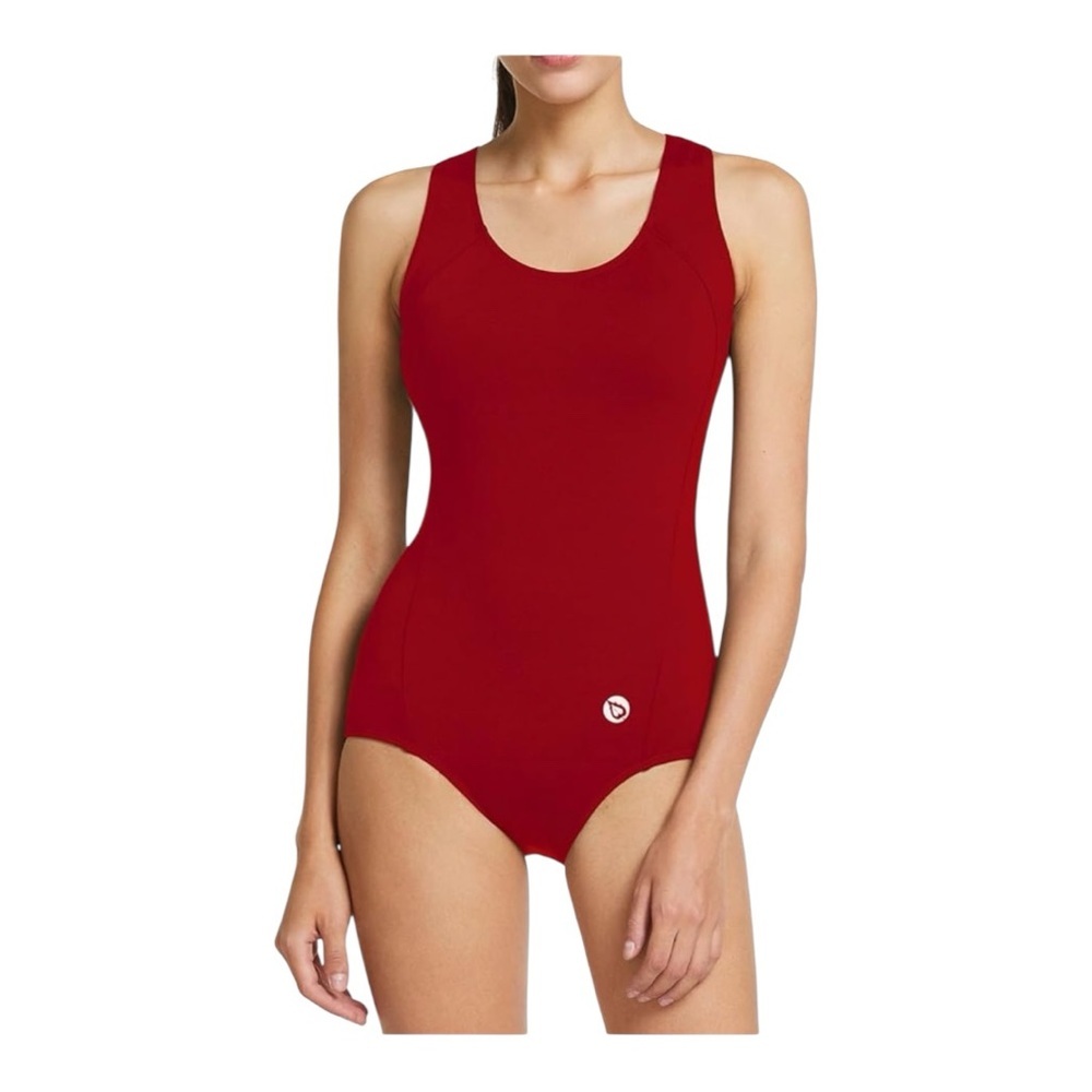 Baleaf Red Athletic Racerback UPF 50 One Piece Swimsuit Women Size 38 NWT